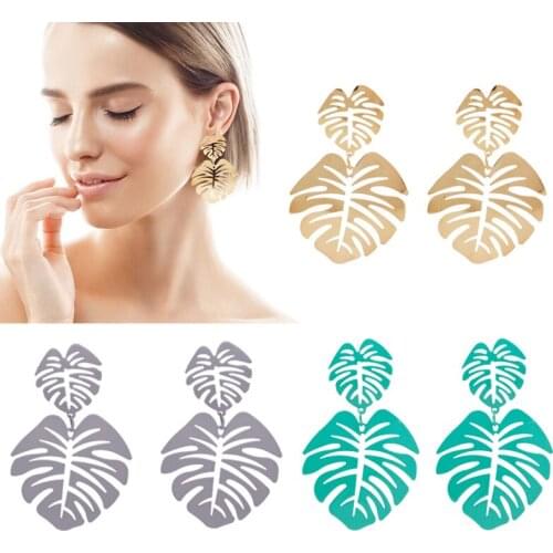 Colors Leaves Drop Earings Fashion Jewelry 2020 Big Earrings For Women Hanging Dangle Earrings Drop Earing Female Jewelry