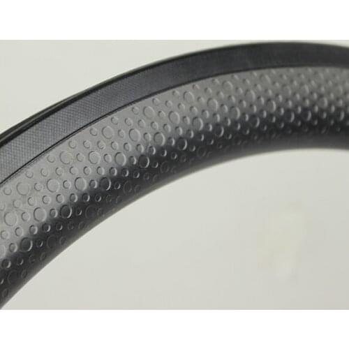 DEERACE 1 pair of 45mm 700c Dimple Carbon Clincher Road Bike Wheel Rims, 25mm Wide U Shaped Golf Surface Rims