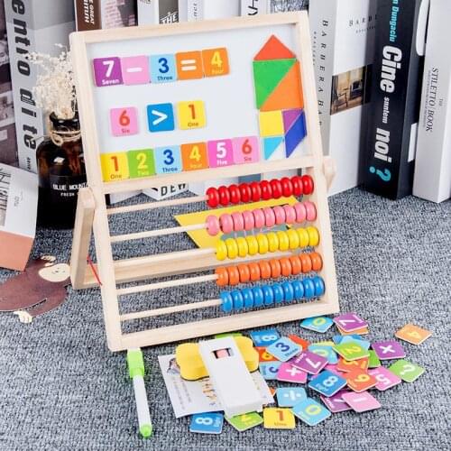 Wooden Montessori Mathematics Abacus Learning Frame Educational Toys Counting Cognition Tangram Puzzle Drawing Board Math Toys