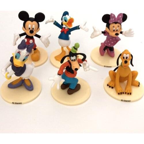 6 Pcs/set Disney Mickey Mouse Figures Toys PVC Action Model Anime Decoration Toy Collectible Doll Children Birthday Presen