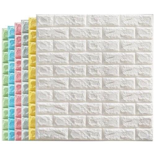 DIY Limited time promotion 10 pieces 3d wall stickers living room anti-collision brick pattern background wall paper wall skirt