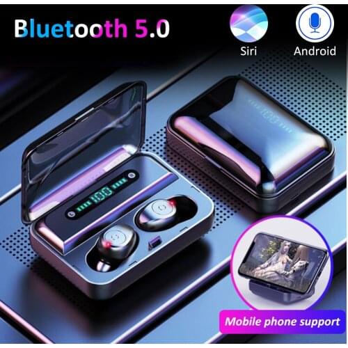 F9-5 Latest BT5.0 Stereo Earphone Wireless IPX7 Waterproof Noise reduction In-ear Earbuds Mini Binaural Earphones LED display