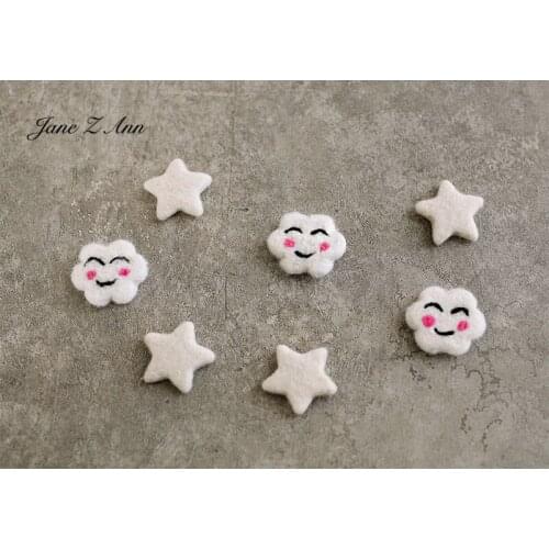 Jane Z Ann Smiling Cloud Wool Felt Handmade mini Newborn Photography Prop Baby Photo Decoration Pose