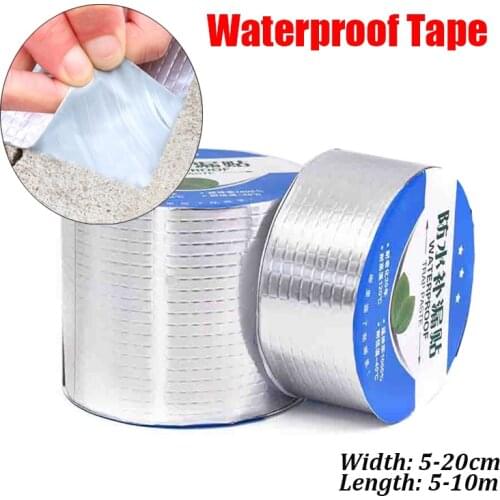 Roof Leakproof Aluminum Foil Butyl Rubber Waterproof Tape High Temperature Resistance Pipes Walls Leak Sticker Super Nano Tapes