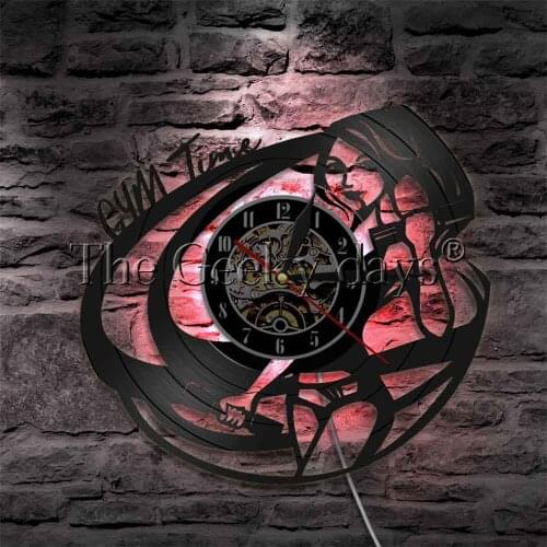 GYM Time Gymnasium Logo LED Wall Sign Exclusive Hanging Lamp Bodybuilding Sports Girl Contemporary Wall Lamp