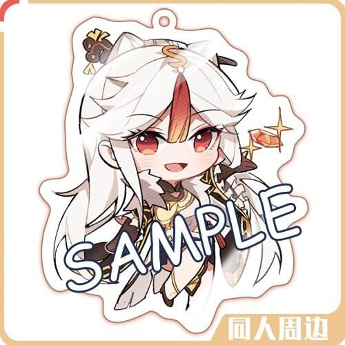 Game Genshin Impact Ningguang Acrylic Keychain Bag Charm Pendant Cute Keyring Cartoon Toy Cosplay Xmas Gift