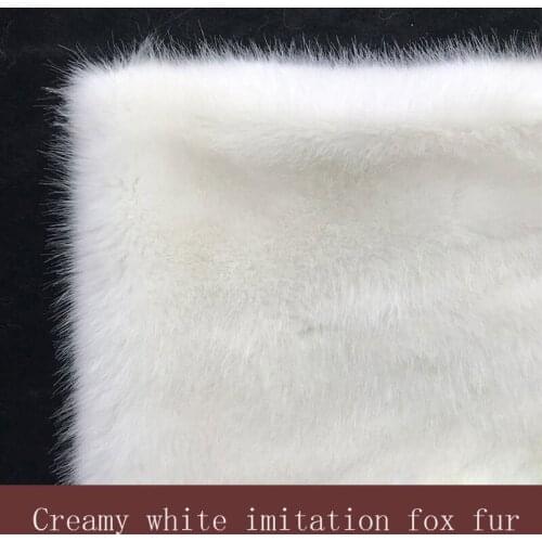 Big fur creamy white imitation fox fur Clothing vest ready-to-wear whole fabric