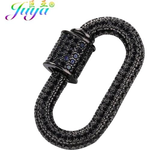 Juya Handmade Decorative Closures Supplies Spiral Locket Pendant Carabiner Screw Clasps Accessories For Punk Jewelry Making