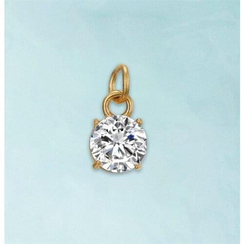 316L Stainless Steel Round Zircon Pendants For DIY Necklace Bracelet Earring Jewelry Making Charm Gift Fashion Jewelry Accessory