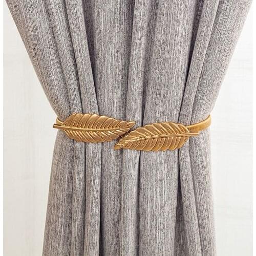 Metal Curtain Holder Home Decoration Accessories Leaves Butterfly Elasticity Curtain Tieback Gold Color Curtain Accessories