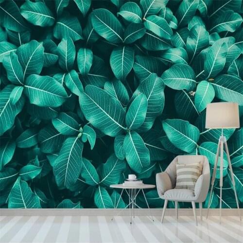 Milofi custom 3D wallpaper mural Nordic simple tropical leaves living room bedroom background wall decoration painting wallpaper