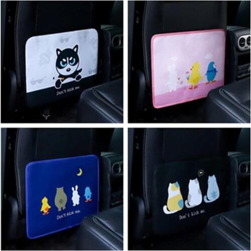 Cartoon Car Seat Back Protector Cover Car Styling Anti-dirty Pad Protective Cover PU Leather Baby Kid Kick Mat Car Accessories