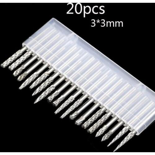 10pcs/20pcs Tungsten Carbide Rotary Burrs Set for Dremel Accessories Milling Cutter Drill Bit Engraving Bits