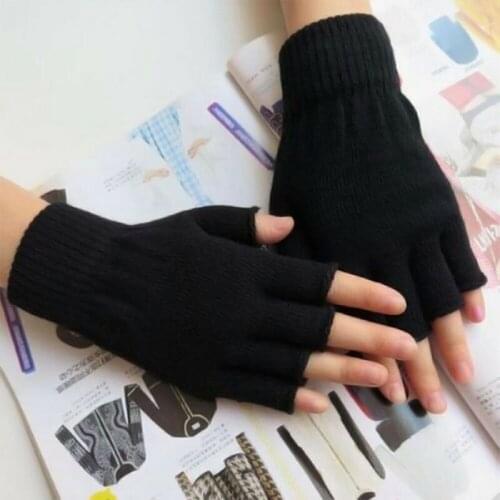 2021 Hot Sale Stylish Unisex Winter Acrylic Half-Finger Gloves Outdoor Fashion Simple Warm Knitted Gloves For Cycling Sport
