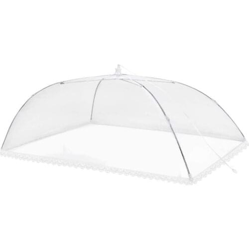 Food Cover, Household Portable Folding Food Tent Protective Tools for Outdoor Camping Picnics, White