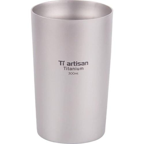 Tiartisan Outdoor titanium beer mug portable double insulated coffee mug tea drinking mug double wall 300ml