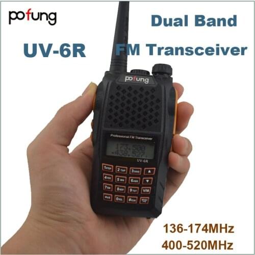 Pofung Baofeng 2015 VHF UHF 136-174MHz & 400-520MHz Two Way Radio UV-6R Walkie Talkie Dual Band FM Transceiver w/Earpiece