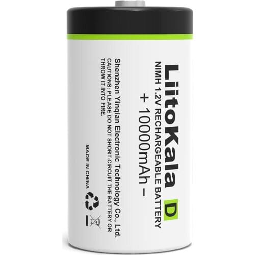 1-10PCS LiitoKala D Size Battery D Cell 10000mAh Huge Capacity Ni-MH Rechargeable D Batteries for Gas stoves