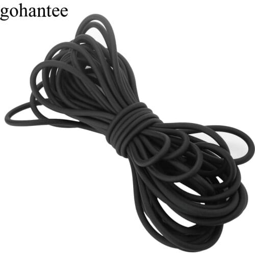 Gohantee Black 10M Natural Latex Rubber Tube Elastica Bungee for Hunting Slingshot Catapult 2mmX5mm 2050 Sling Rubber Band Tubes