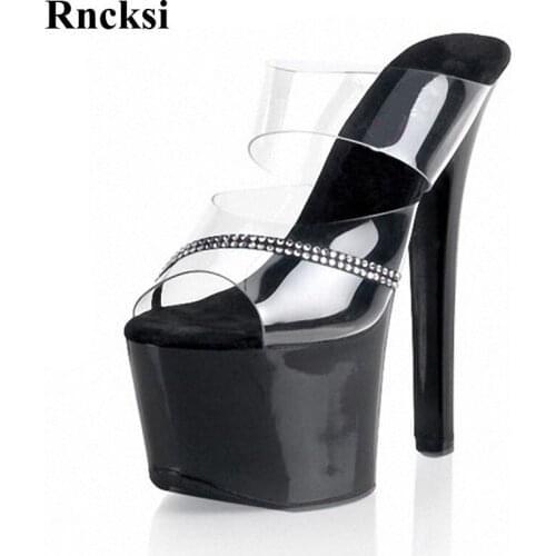 Rncksi Women Wedding Party Slippers New Pole Dance Sexy Fashion 17cm High-Heeled Shoes Plus Size Slippers Shoes High Heel Shoes