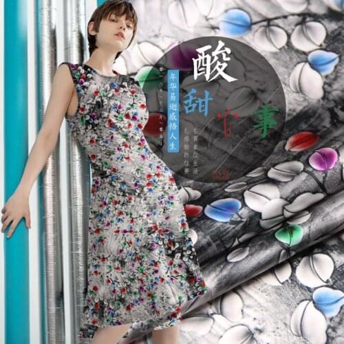 PRINTED SILK STRETCH SATIN 118cm width 19momme Pure Silk soft Satin Stretch Fabric Silk Party Dress shirt Fabrics New Desigual