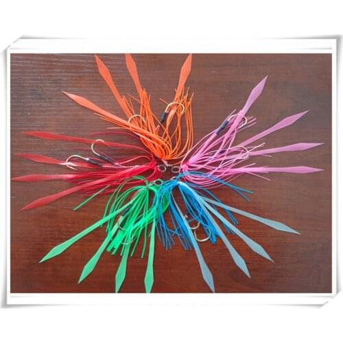 50PCS Silicone Skirt Jig Replacement Twin Hook Slider Rig Spare Hooks Assist Hook Trailer Lure Octopus Mimicking Set Size #13