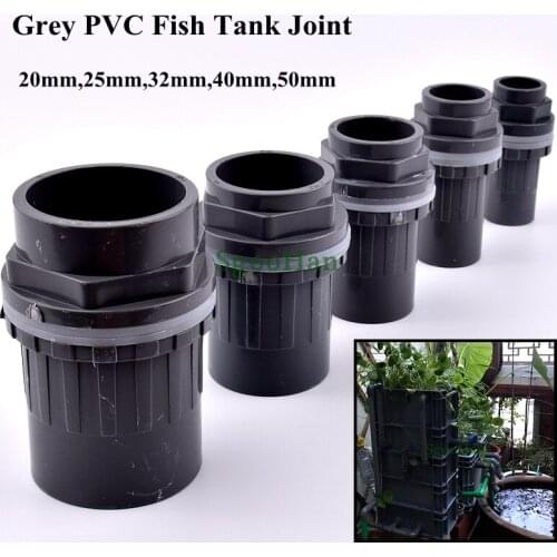 2~20pcs Inner Dia 20~50mm Aquarium Fish Tank Connector Overflow Thread Water Tank Supply Accessories Joint PVC Pipe Fittings