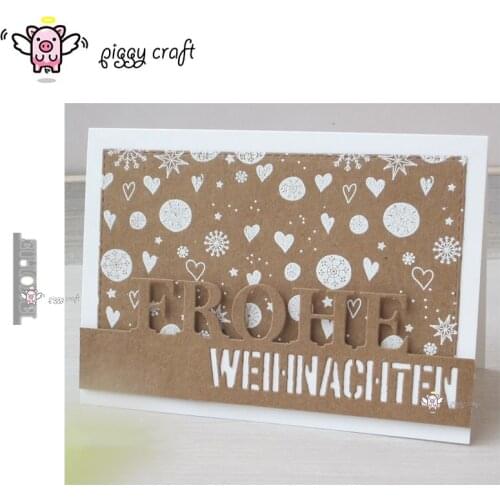 Piggy Craft metal cutting dies cut die mold Frohe merry letter edge Scrapbook paper craft knife mould blade punch stencils dies