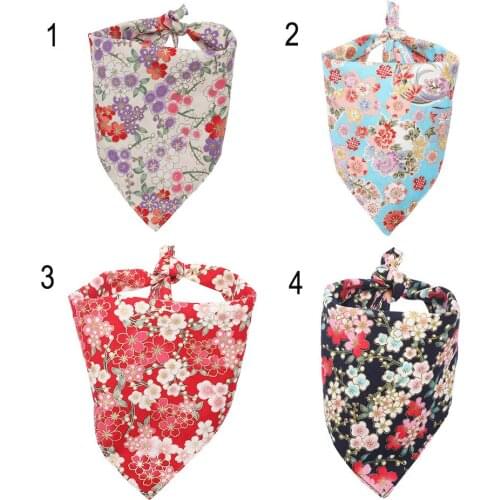 Pet Dog Cat Accessories New Printed Cotton Triangle Scarf Multi-Style Saliva Towel Small Medium Large Dogs Puppy Pets Supplies