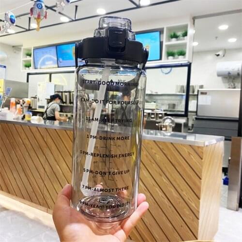 High Capacity Water Cup Plastic Straw Cup Summer Portable Leak-proof And Drop-Proof Outdoor Fitness Sports Bottle Space Cups