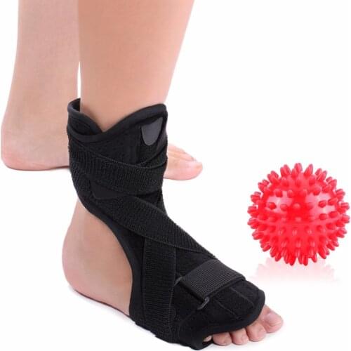Yosoo Plantar Fasciitis Dorsal Night Splint Foot Orthosis Stabilizer Medical Foot Drop Ankle Splint Support + Spiky Massage Ball