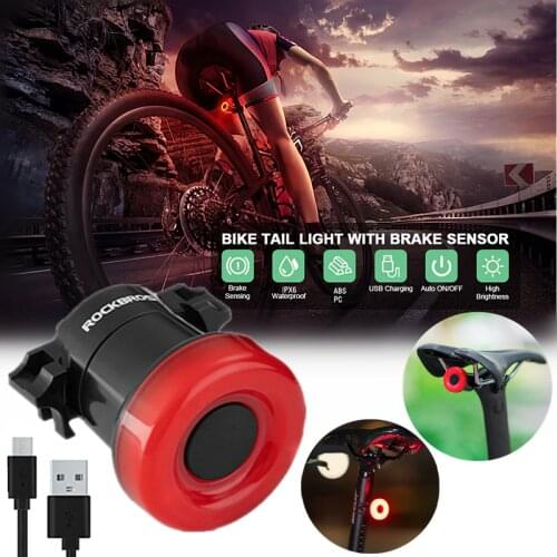 Outdoor Bicycle Tail Light Brake Sensor Light Night Riding Warning Mountain Road Bike Riding Equipment
