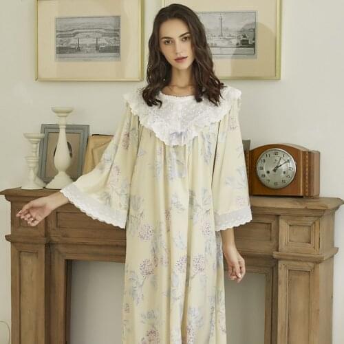 Nightgown Long Dress Lady Romantic Nightgown Satin Women Long sleeve Sleepwear