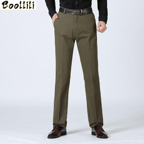 Winter Fleece Suit Pants For Men Autumn Classic Leisure Brand Warm Thick Long Fashion Straight Stretch Male Trousers New 2020
