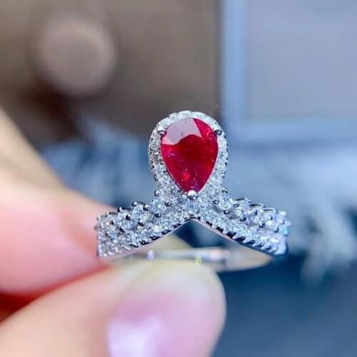 1.06Ct Heated Ruby Ring For Women Party Engagement 925 Sterling Silver Red Gemstone Rings Fine Jewelry XD04 with Certificate D04