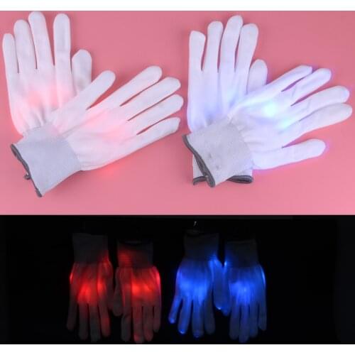 1pair Christmas Halloween Stage Show Light Up Glowing Gloves Flash Finger Rave Dancing Club Party EDC LED Glow Gloves