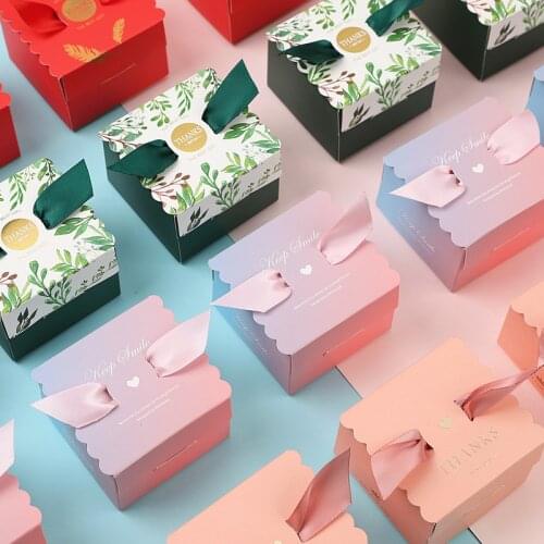 10pcs Colored Gift Box Kraft Paper Boxes For Wedding Birthday Home Party Packaging Candy Cake Cookies Gifts Mini Package Box
