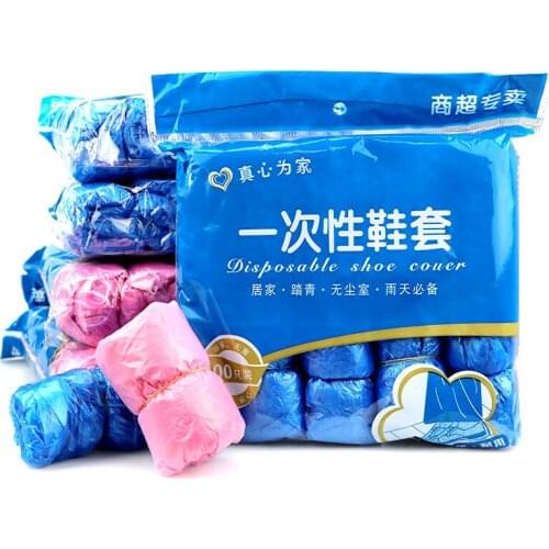 100 Pcs/Pack Disposable Thickening Plastic Dustproof Home Overshoe Cycling Waterproof Wearproof Shoes Covers Protector Care Kits