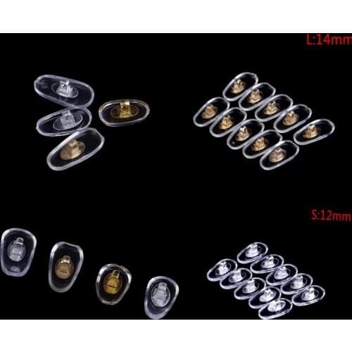 20pcs=10Pairs S/L Size Silicone Screw On Nose Pads Brace Support For Glasses Sunglasses Support Nose Pads Eyewear Accessories