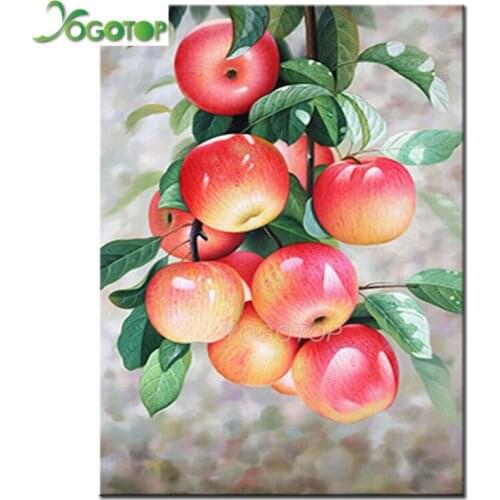 5D DIY Diamond Painting 100% Full Square Round Drill Fruits Red apple Diamond Embroidery Cross Stitch 3D Decor YY3437