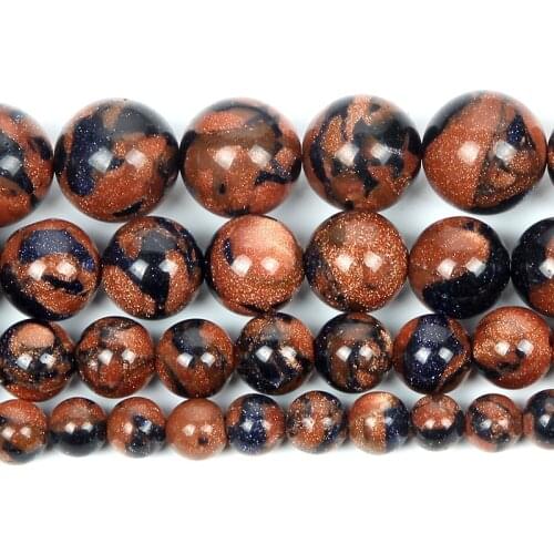 Natural Stone Smooth Mixed Sand Granule Charm Round Loose Beads For Jewelry Making Needlework Bracelet Diy Strand 4-12 MM