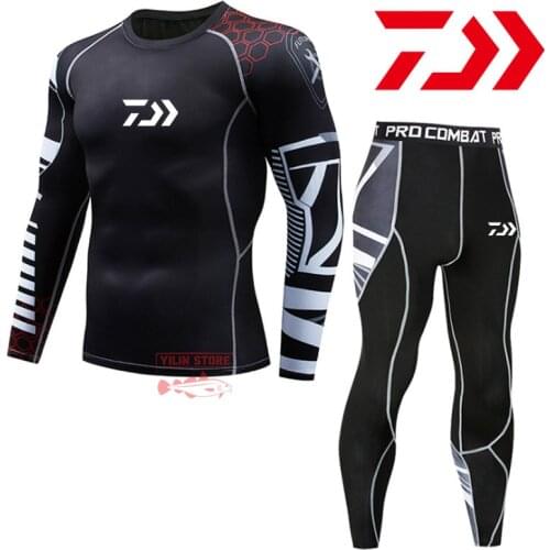 DAIWA Fishing T-shirts Breathable Quick-drying Fishing Clothes Autumn Mens Outdoor Sports Running Mountaineering Fishing Suit