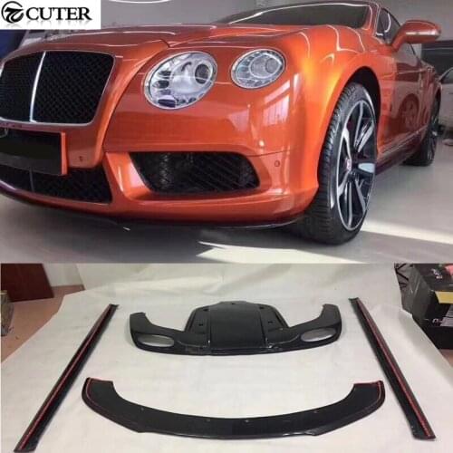 Carbon fiber FRP Car body kit Front bumper lip rear bumper diffuser side skirts For Bentley GT 12-16