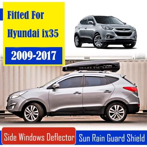 1 Set Chrome Side Vent Sun Shade Window Visors Rain Guard Deflectors For Hyundai ix35 2009-2017