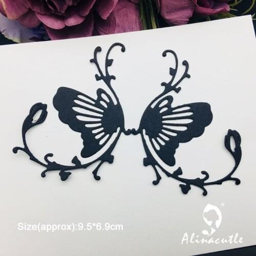 Metal Cutting die Cut 2pc Butterfly Scrapbooking Paper Craft Handmade Card Album Punch Art Cutter Alinacutle Die