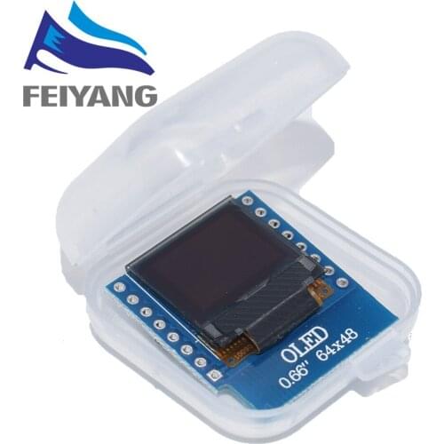 0.66 inch OLED Display Module for WEMOS D1 MINI ESP32 Module AVR STM32 64x48 0.66" LCD Screen IIC I2C OLED