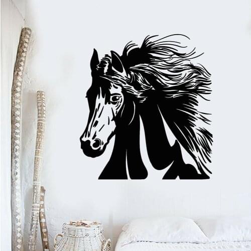 Beautiful Horse Head Wall Decal Home Animal Stallion Door Window Vinyl Stickers Living Room Office Interior Decor Wallpaper Z846