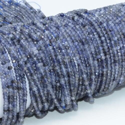 Natural Iolite Faceted Rondelle Beads 2x3mm