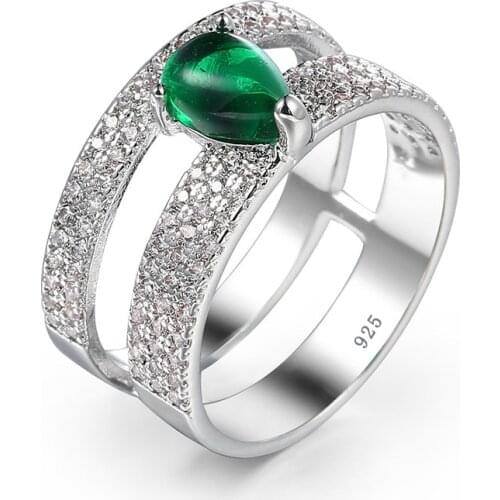 New Fashion Wide Rings For Women Party Elegant Luxury Bridal Jewelry 925 sterling silver Wedding Engagement Ring High Quality