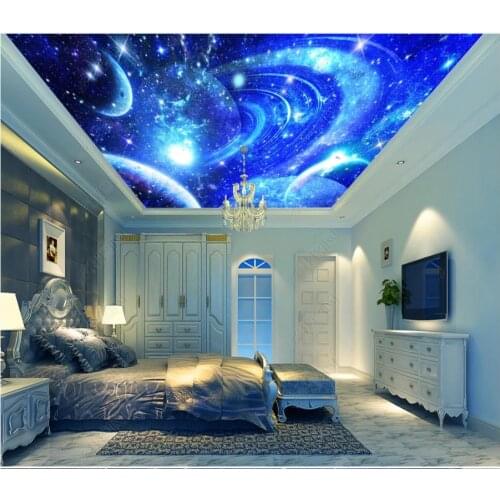 Custom wallpaper for walls 3 d ceiling murals wallpapers fantasy universe space starry sky fresco murals wall papers home decor